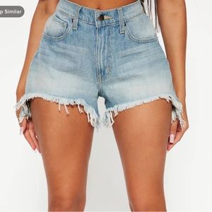 Light Wash High Rise Denim Jean Shorts